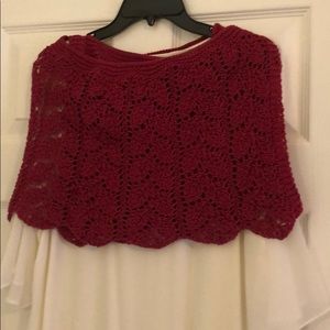 Hand knit Pima cotton shawl